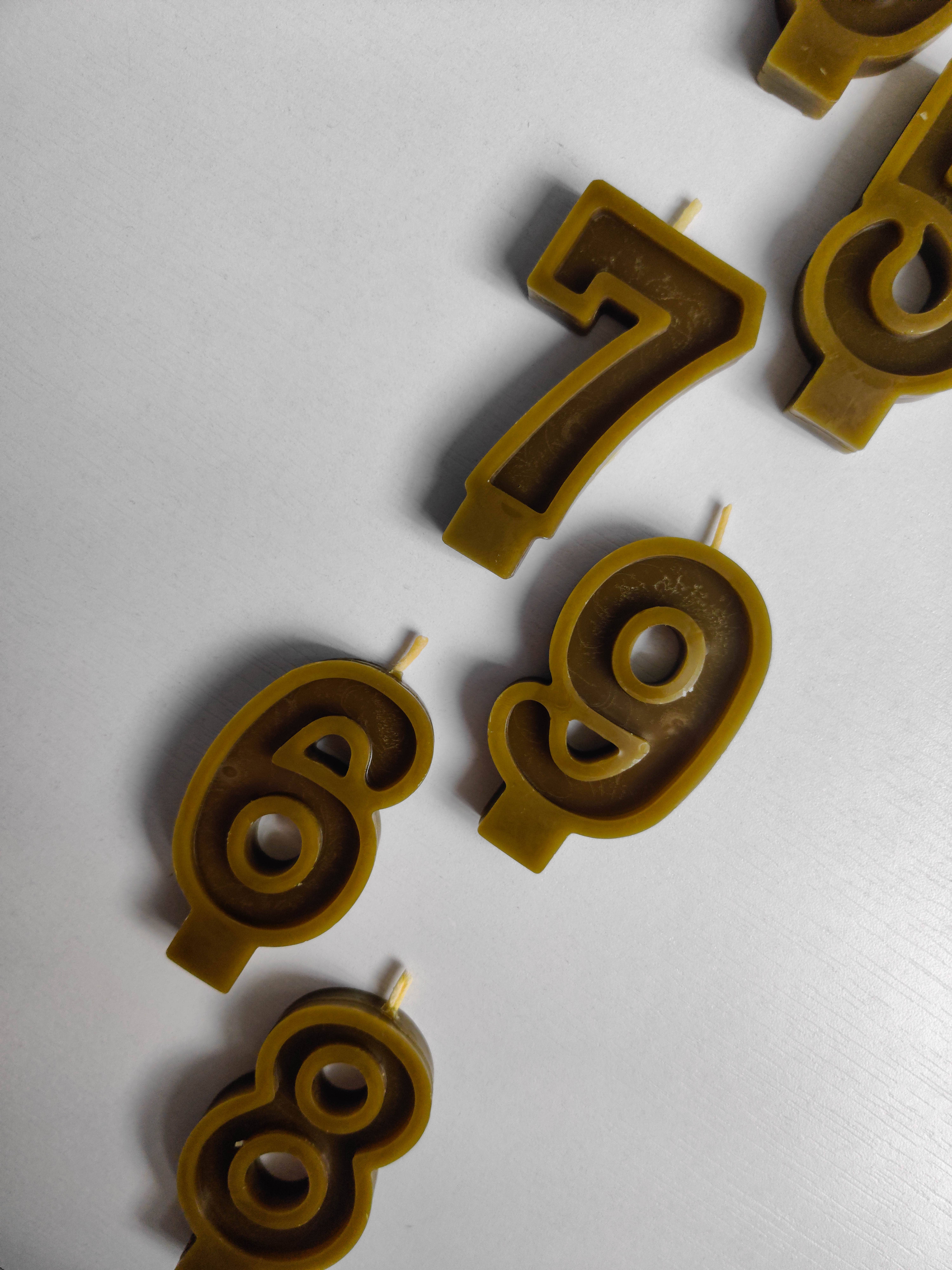 korys - Wholesale Cake Candle - Beeswax Number Candles | Set of 10 Pieces 0-97