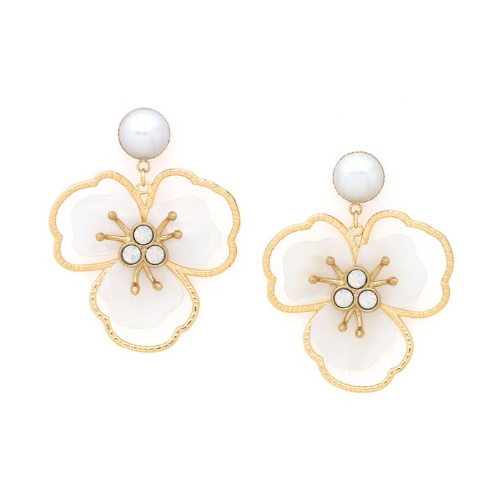 LISETTE large flower stud earrings model 2 for wholesale by Franck Herval