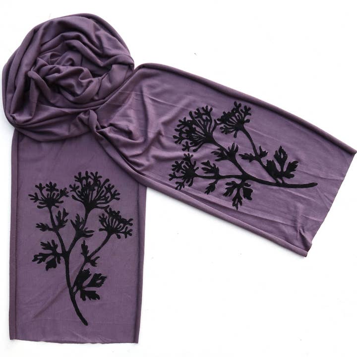 Windsparrow Studio - Wholesale Scarf - Women's - NEW COLOR Parsley Skinny Scarf (black or white ink)