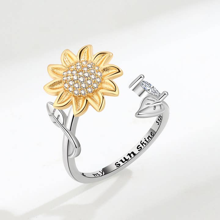 Revelari - Wholesale Multi-Stone Ring - Sunflower Sterling Silver Adjustable Ring4