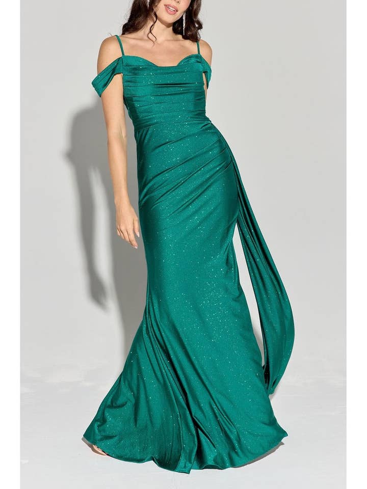 PROM-New fitted glitter satin jersey for wholesale by FashionShowcase