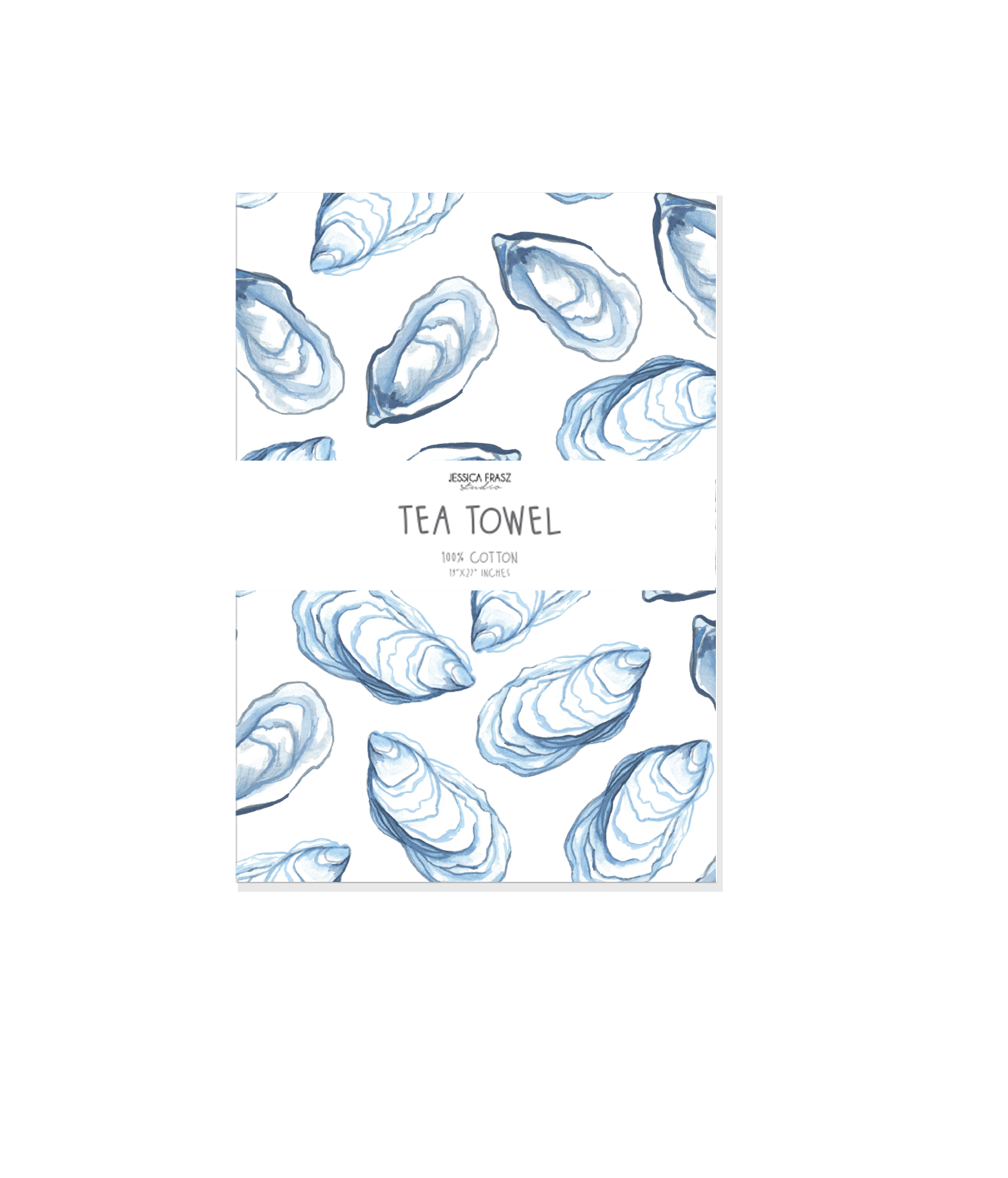 Jessica Frasz Studio – Großhandel Geschirrtücher – Auster-Küsten-Dekor Geschirrtuch3