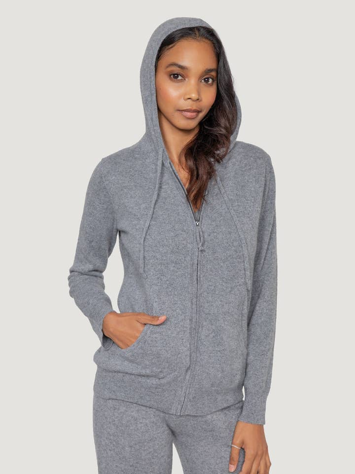 Cashmere Zip Up Hoodie for wholesale by QUINN