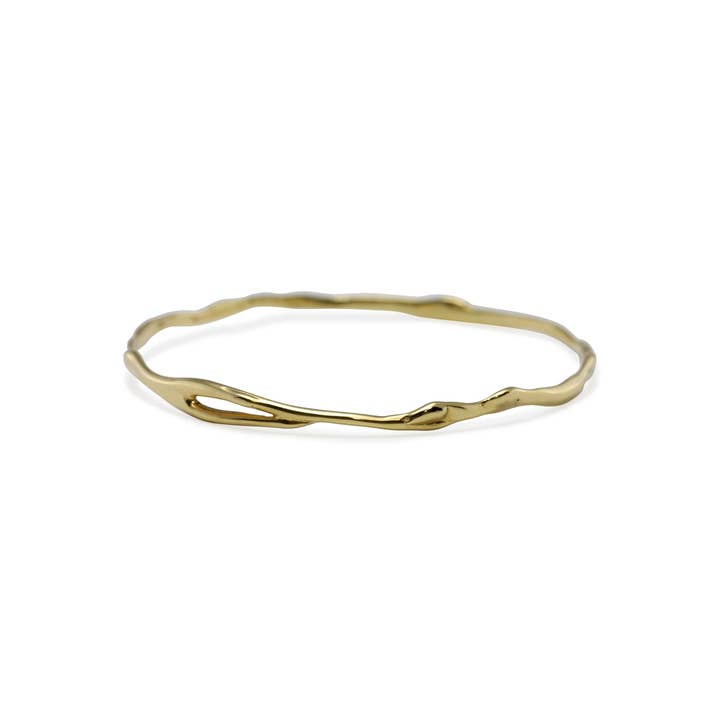 Gold Vermeil Organic Bangle for wholesale by Banyan Jewellery
