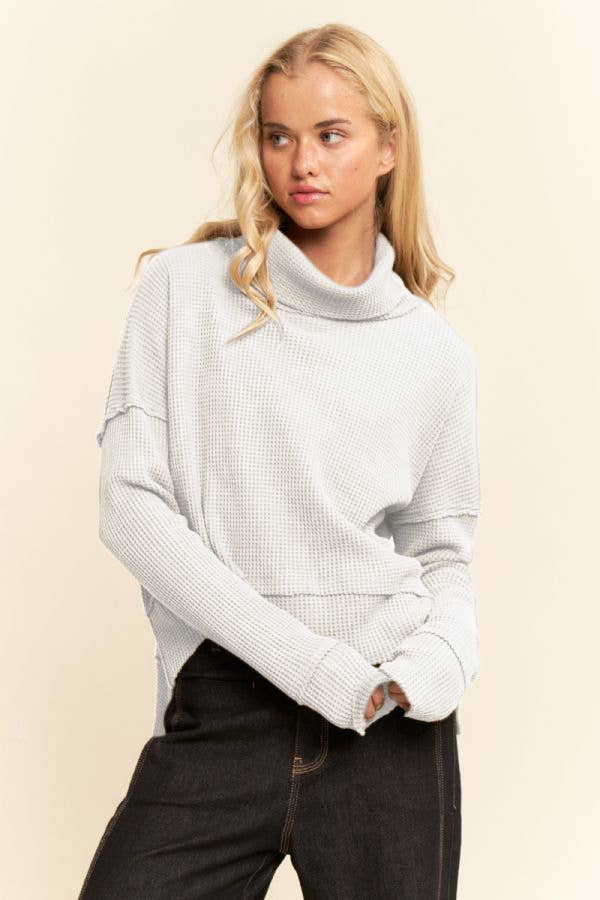 Davi & Dani - Wholesale Sweatshirt - Women's - TURTLE NECK SIDE SLIT SWEATSHIRTS3