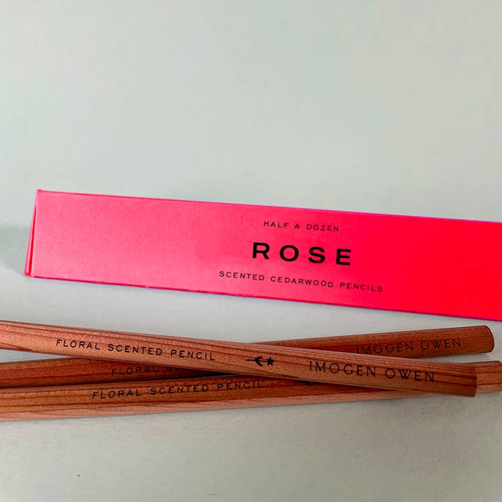 ROSE SCENTED PENCILS for wholesale by IMOGEN OWEN