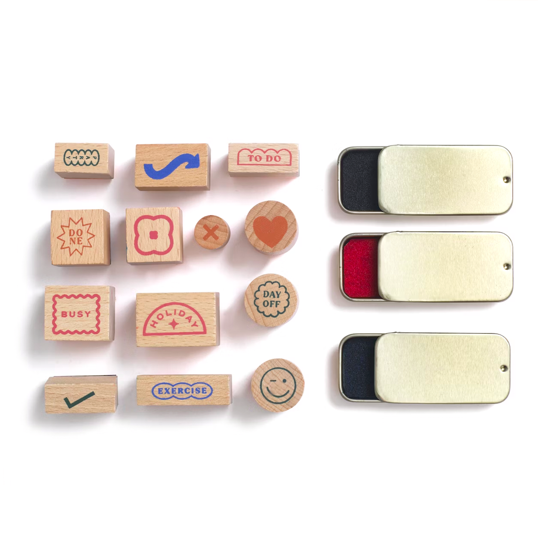 Papier - Wholesale Rubber/Decorative Stamp - Planner Stamp Set, Stamps & Ink - Good Day 1