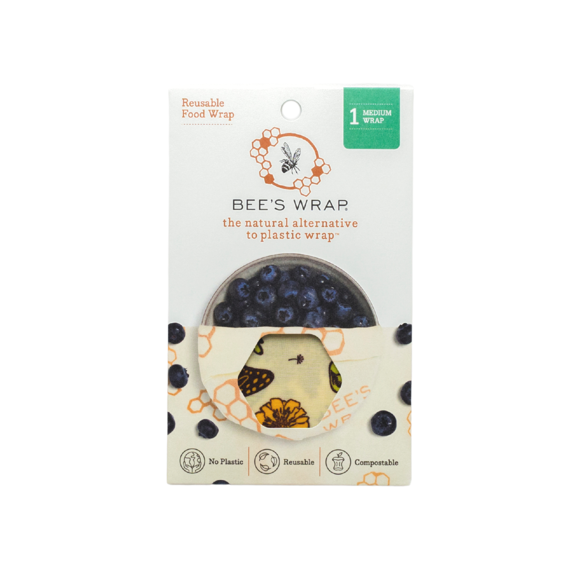 Bee's Wrap - Wholesale Food Storage Container - Medium Wrap - Meadow Magic, Vegan wax4