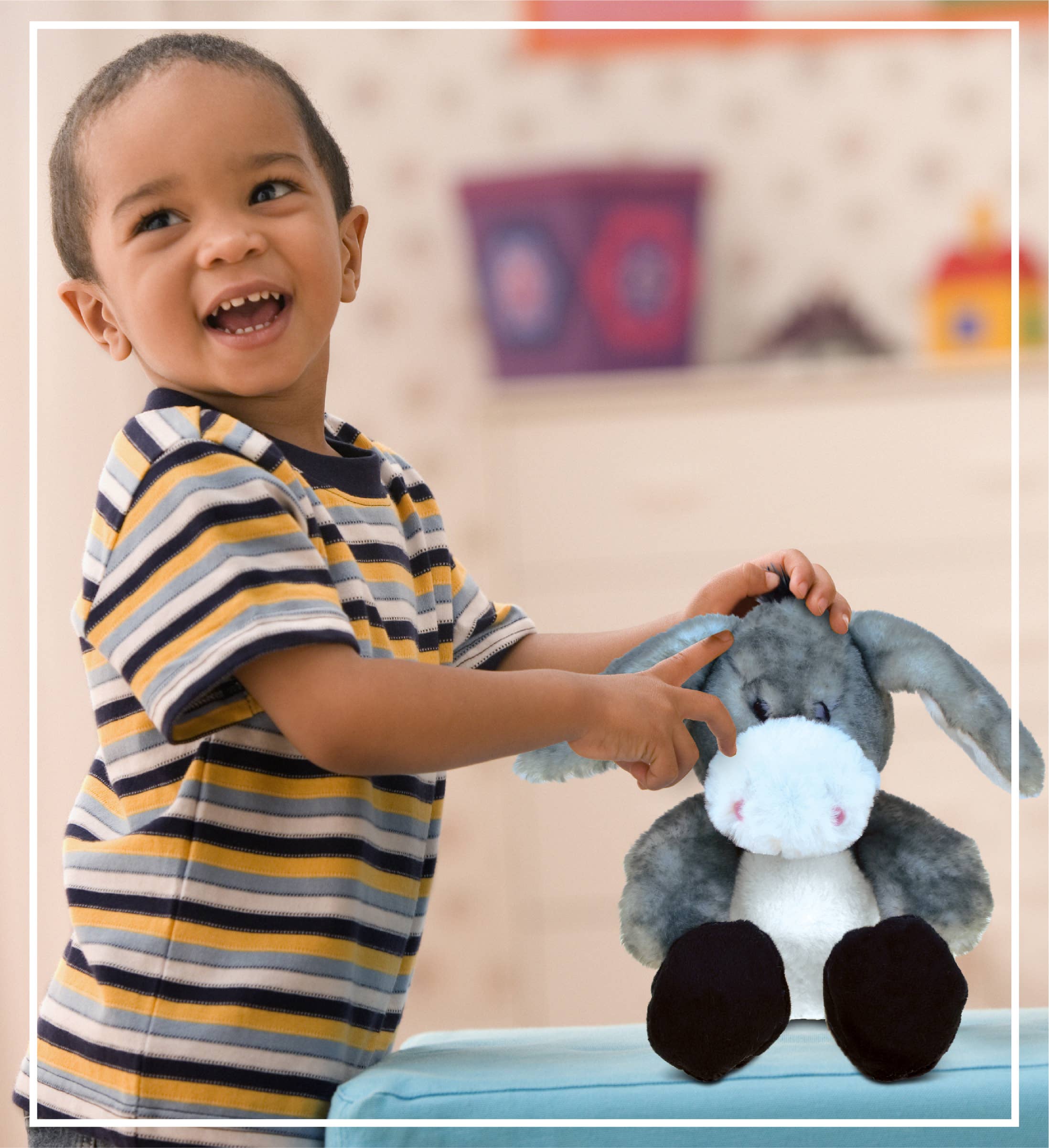 Cota Global - Vendita all'ingrosso Peluche - Bambini e neonati - Asinello Grigio Seduto - Super Morbido Peluche5