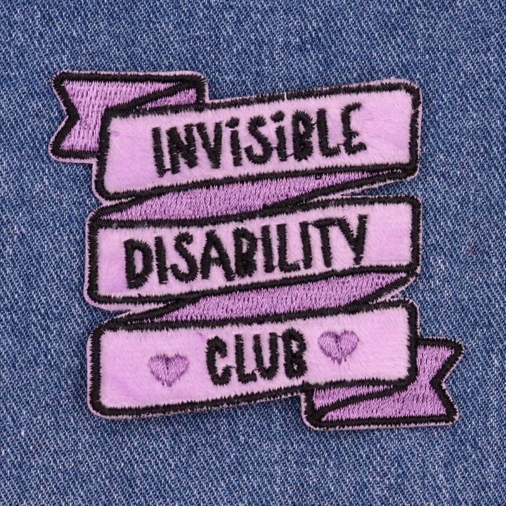 Invisible Disability Club Embroidered Flag Iron-On Patch for wholesale by Fluffmallow (Custom duties for USA are pre-paid by us)