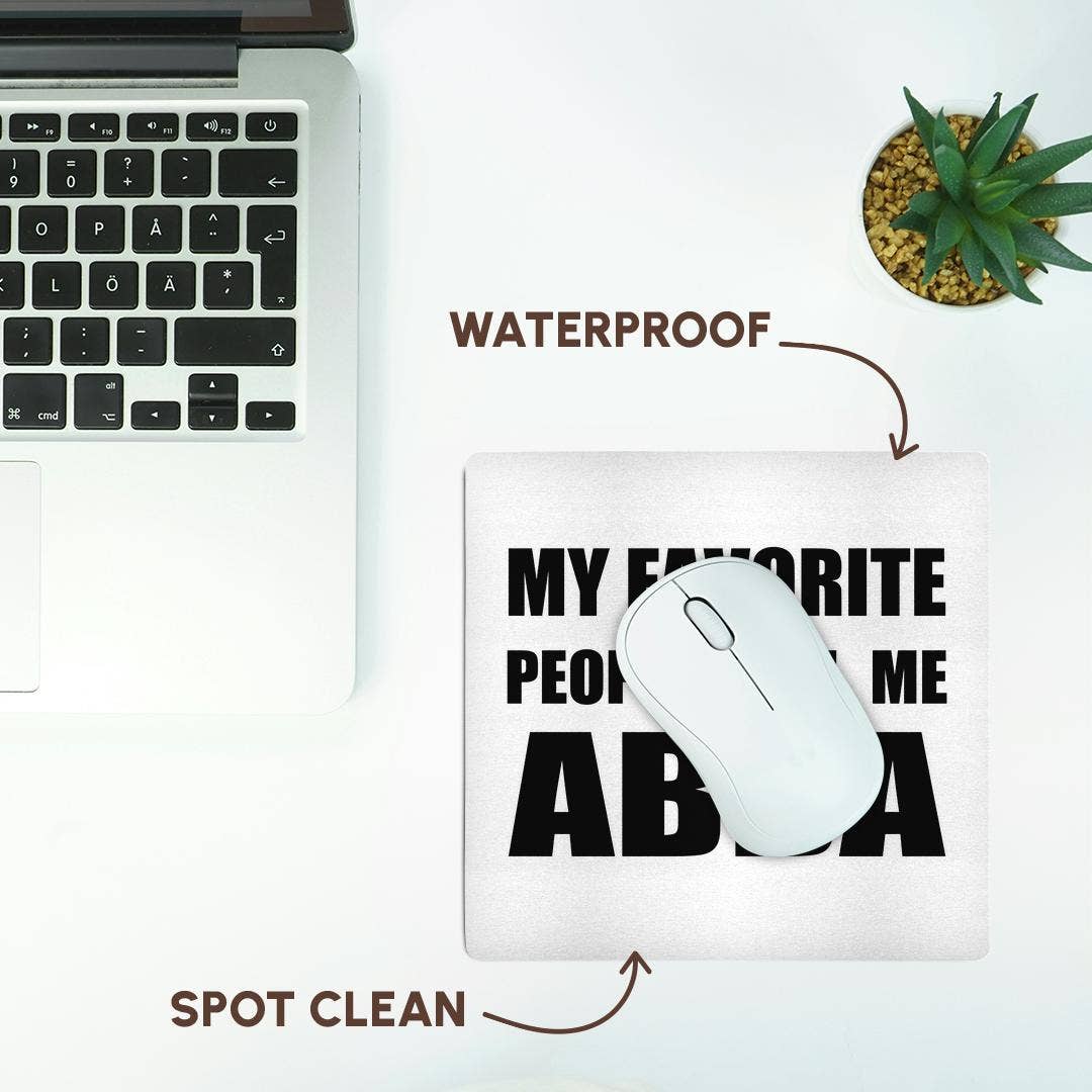 3dRose - Wholesale Mousepad/Trackpad - 3dRose, My Favorite People Call Me Abba - father or dad in Hebrew black text, Mouse Pad6