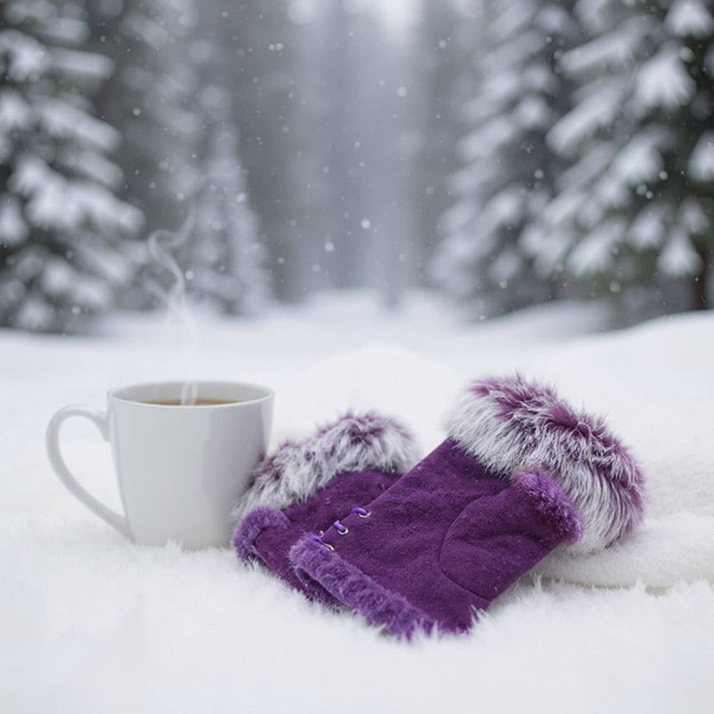 Sensibling Corp. - Wholesale Handschoenen - Dames - Tweegekleurde Vachtomrande Vingerloze Handschoenen21