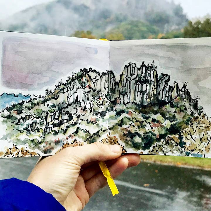 Rosalie Haizlett Illustration - Wholesale Art Print - Seneca Rocks Watercolor Art Print3