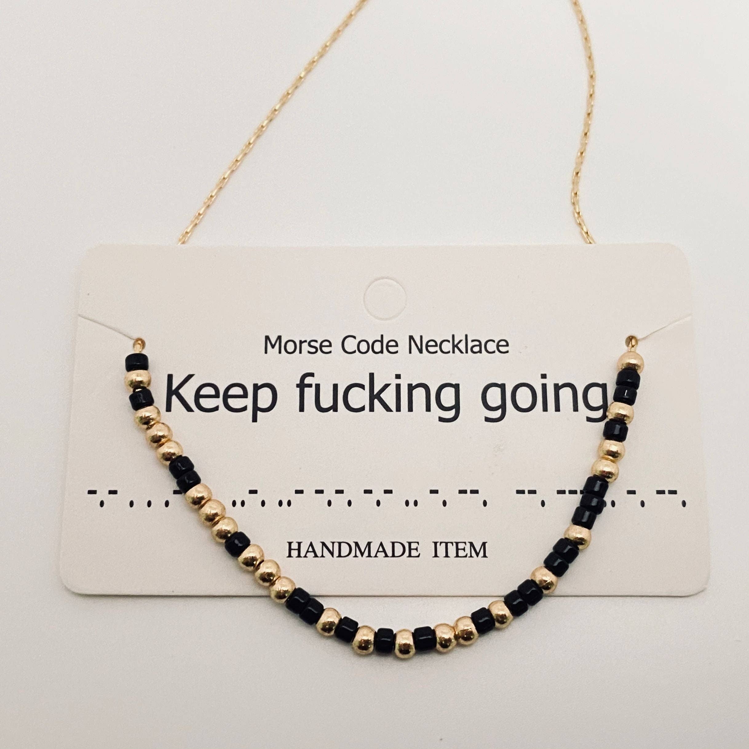Mio Queena – wholesale Pendant/charm necklace – Personality Handmade Morse Code Necklace with Card3