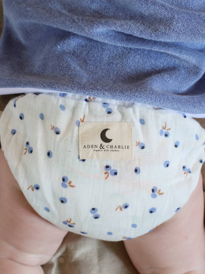 Bragas Bloomer con forma de arándanos en algodón orgánico para venta al por mayor de Aden & Charlie