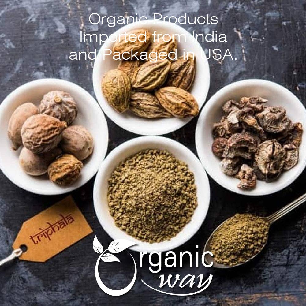 Organic Way LLC – wholesale Protein/superfood powder – Triphala Herbal Powder - Amla, Haritaki & Bibhitaki Formula | Kosher & USDA Certified | Vegan, Non-GMO & Gluten Free | Tested for Heavy Metal and Purity | 100% Raw from India1