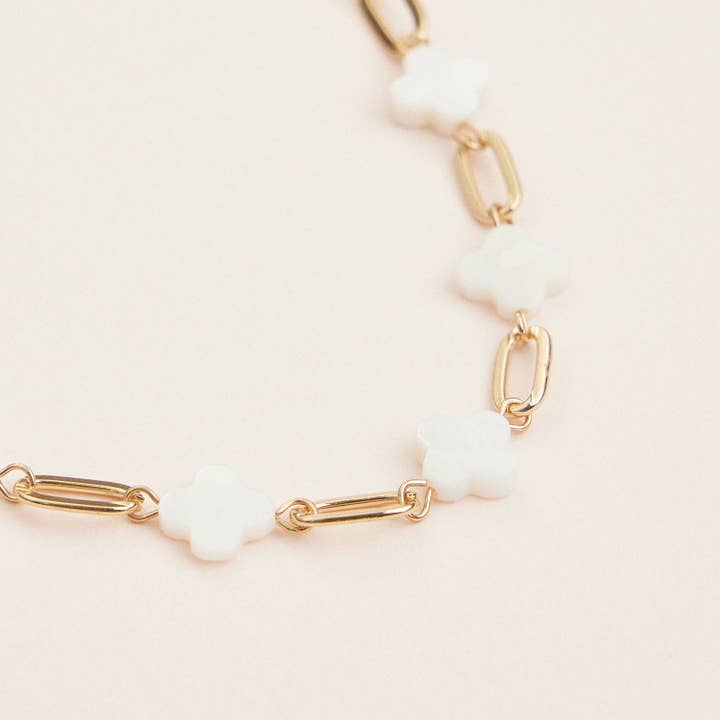 Colar de Trevo de Madrepérola com Corrente de Ouro por atacado de Frem