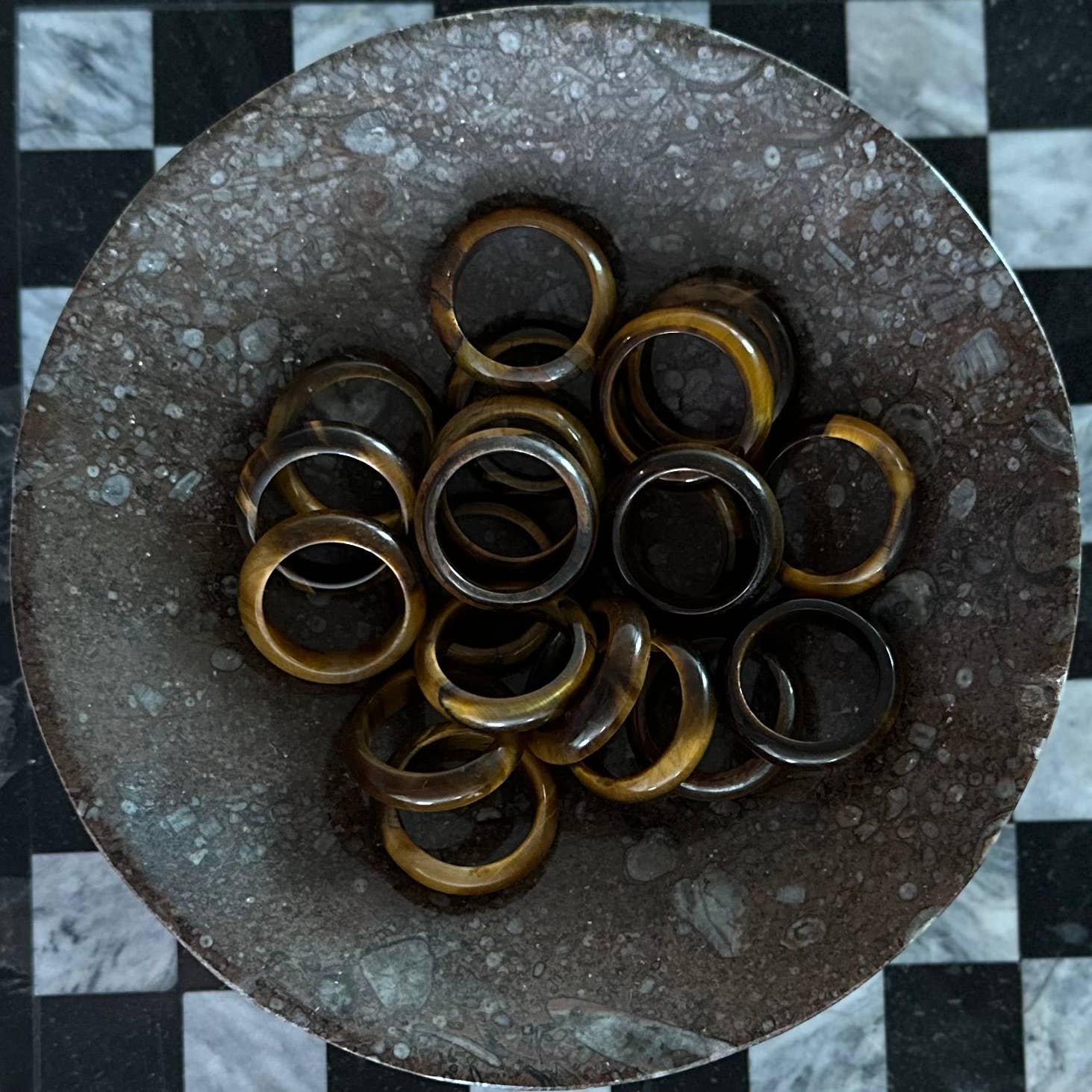 Pebble House - Wholesale Band/Stacked Ring - Tiger's Eye Rings -10 pcs (Crystals & Stones)1