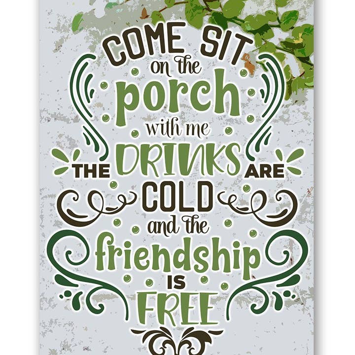 Lone Star Art - Wholesale Sign - Come Sit on the Porch With Me - Metal Sign