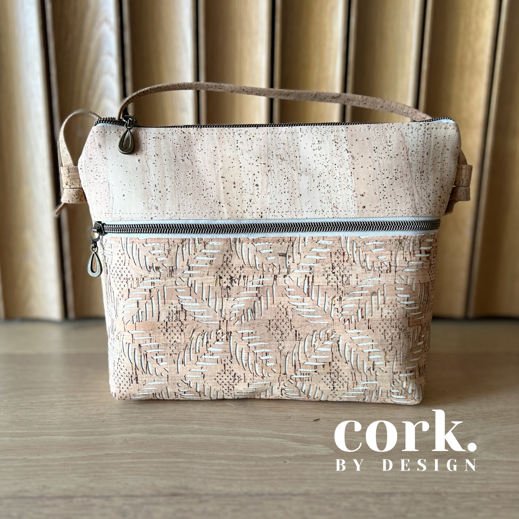 Cork By Design - Wholesale Crossbody Bag - Women's - Victoria Cork Crossbody Bag - Laser Cut Leaf0