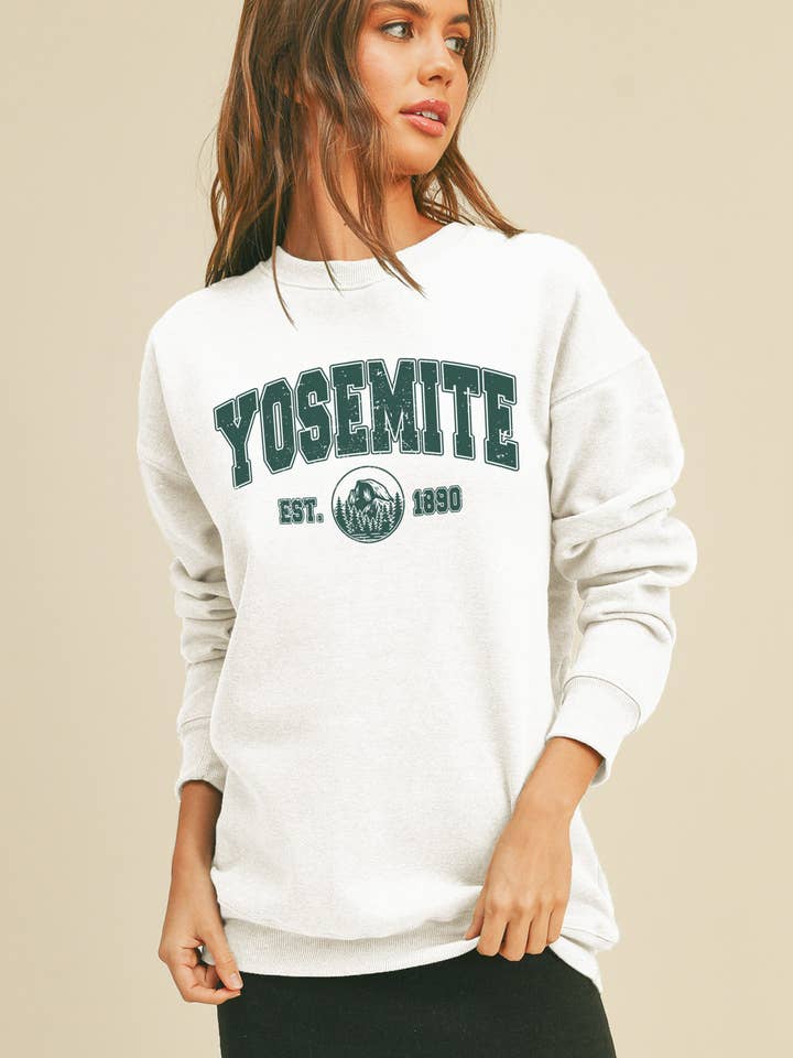 Yosemite Est. 1890 Graphic Long Sleeve Sweatshirt for wholesale by Honestee