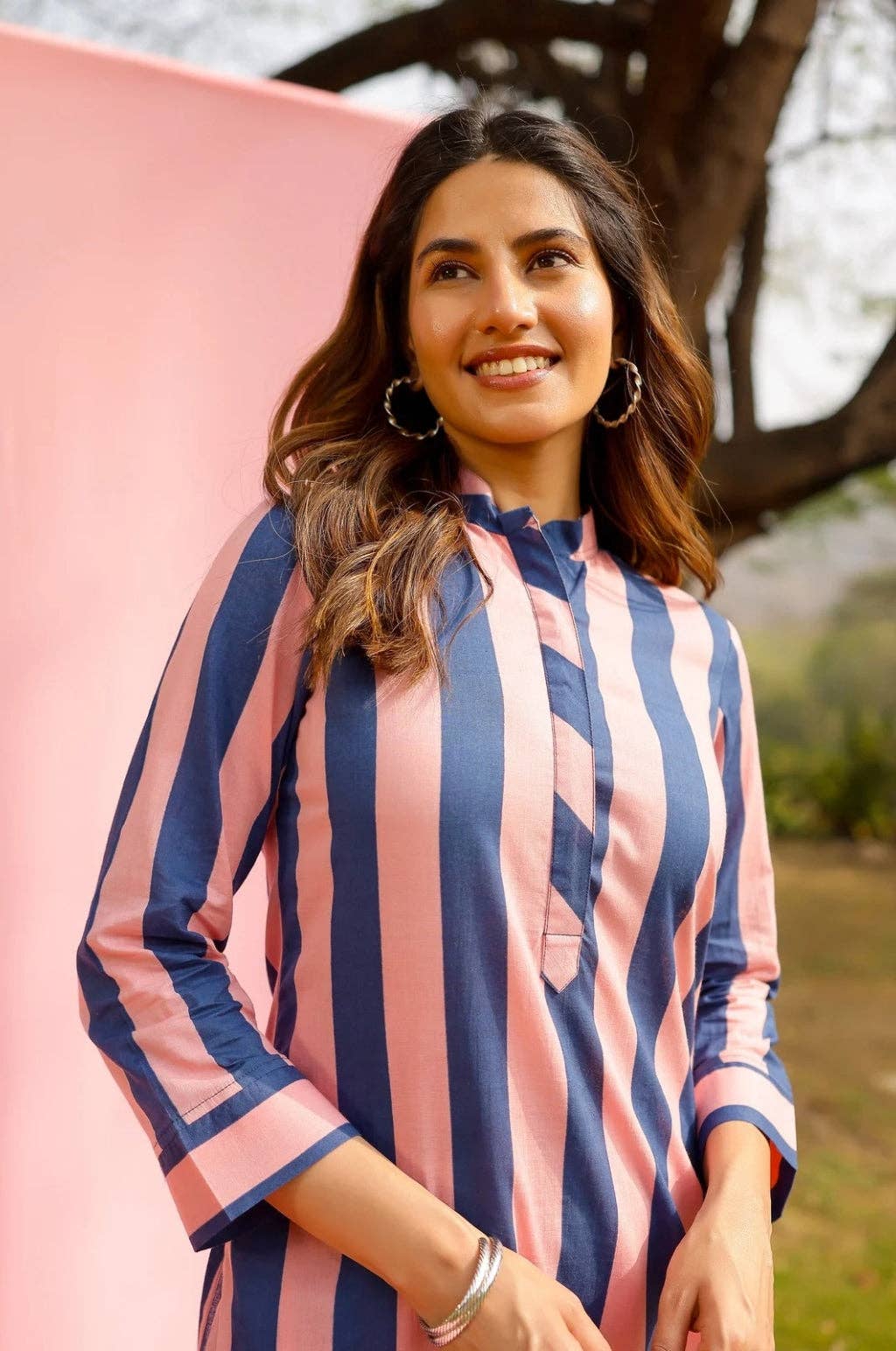 House of Amaya - Wholesale Top & Pant Set (NOT Loungewear) - Women's - Neel Stripe Straight Fit Kurta Pant Set1