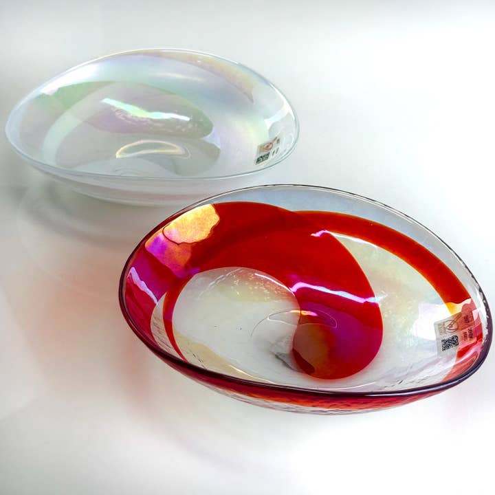 Flache Spiralschale aus Muranoglas, hergestellt in Italien für den Großhandel von Via Graceffo