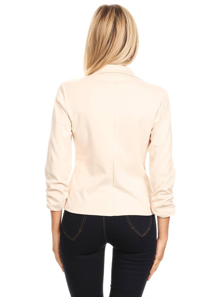 MOA COLLECTION - Venta al por mayor Blazer - Mujer - Blazer largo hasta la cintura con cierre de un botón para mujer (paquete abierto)35