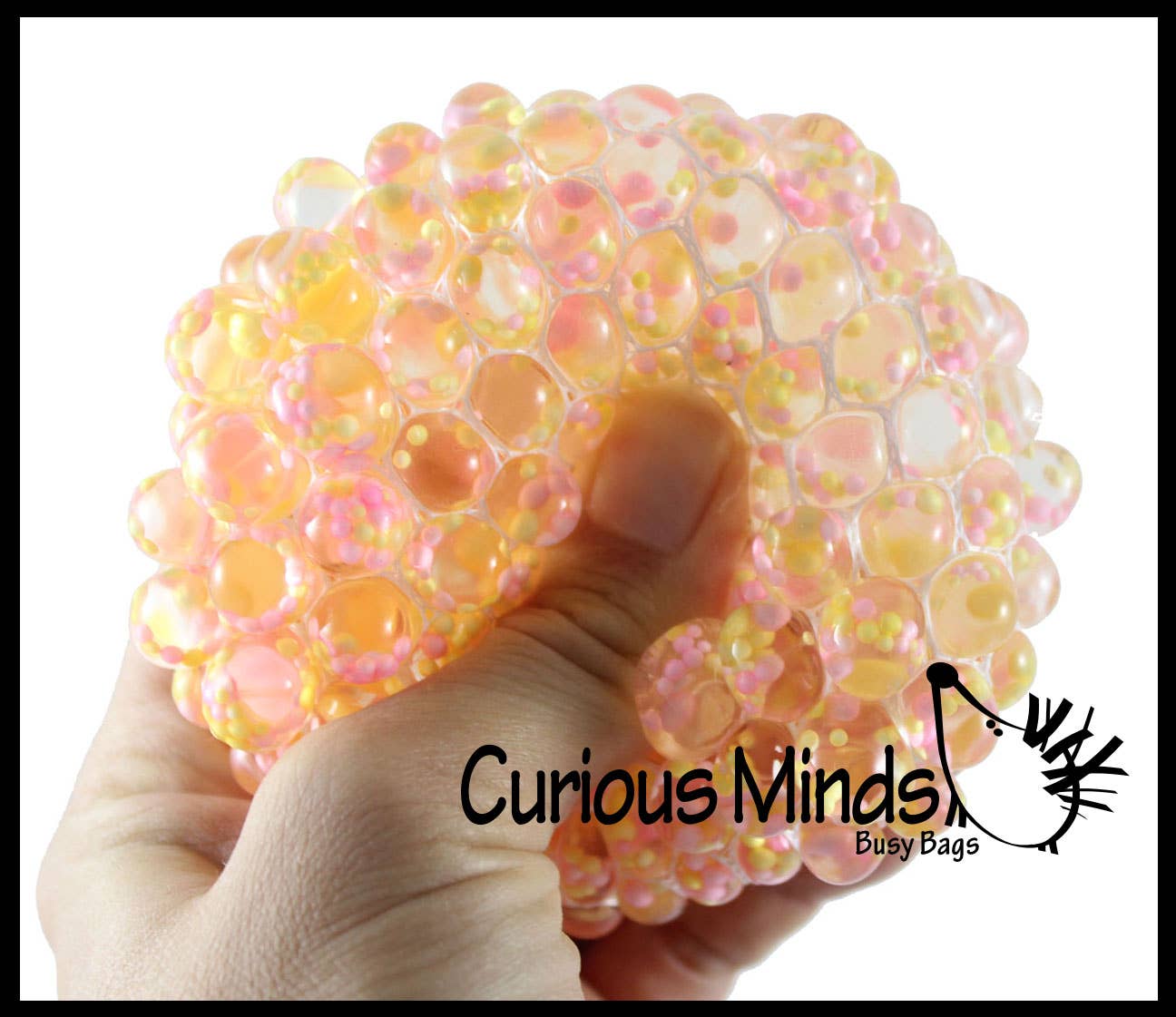 Curious Minds Toys – Engroshandel Fidget - Børn – 1 Konfetti Gel Fyldt Mesh Net Blob Ball - Squishy Fidget12