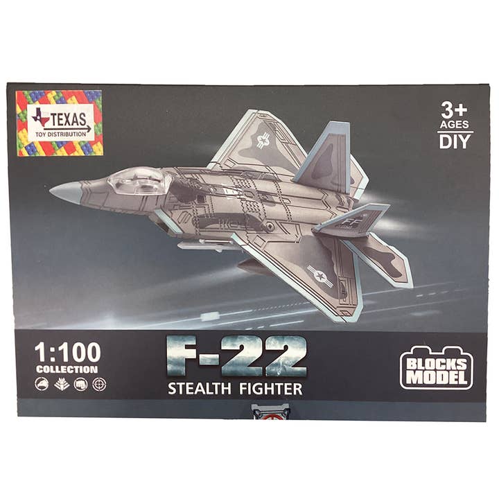 F22 Stealth Fighter Pull-Back Brick Kit (1:100 Scale) for wholesale by Texas Toy Distribution