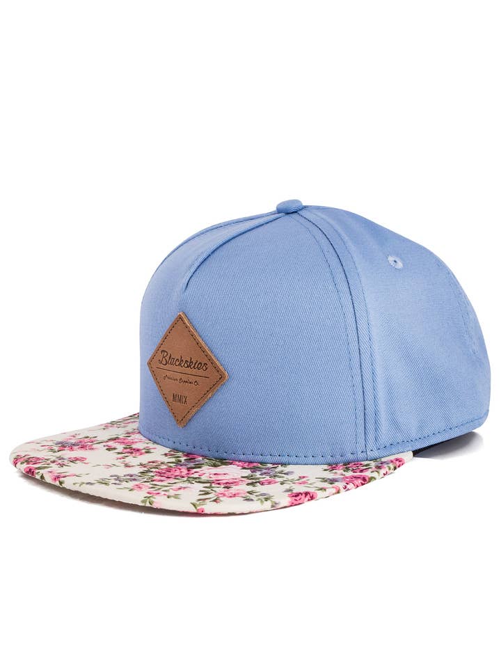 Casquette Snapback Florale Sakura Vol. II - Floral-Bleu pour la vente par Blackskies