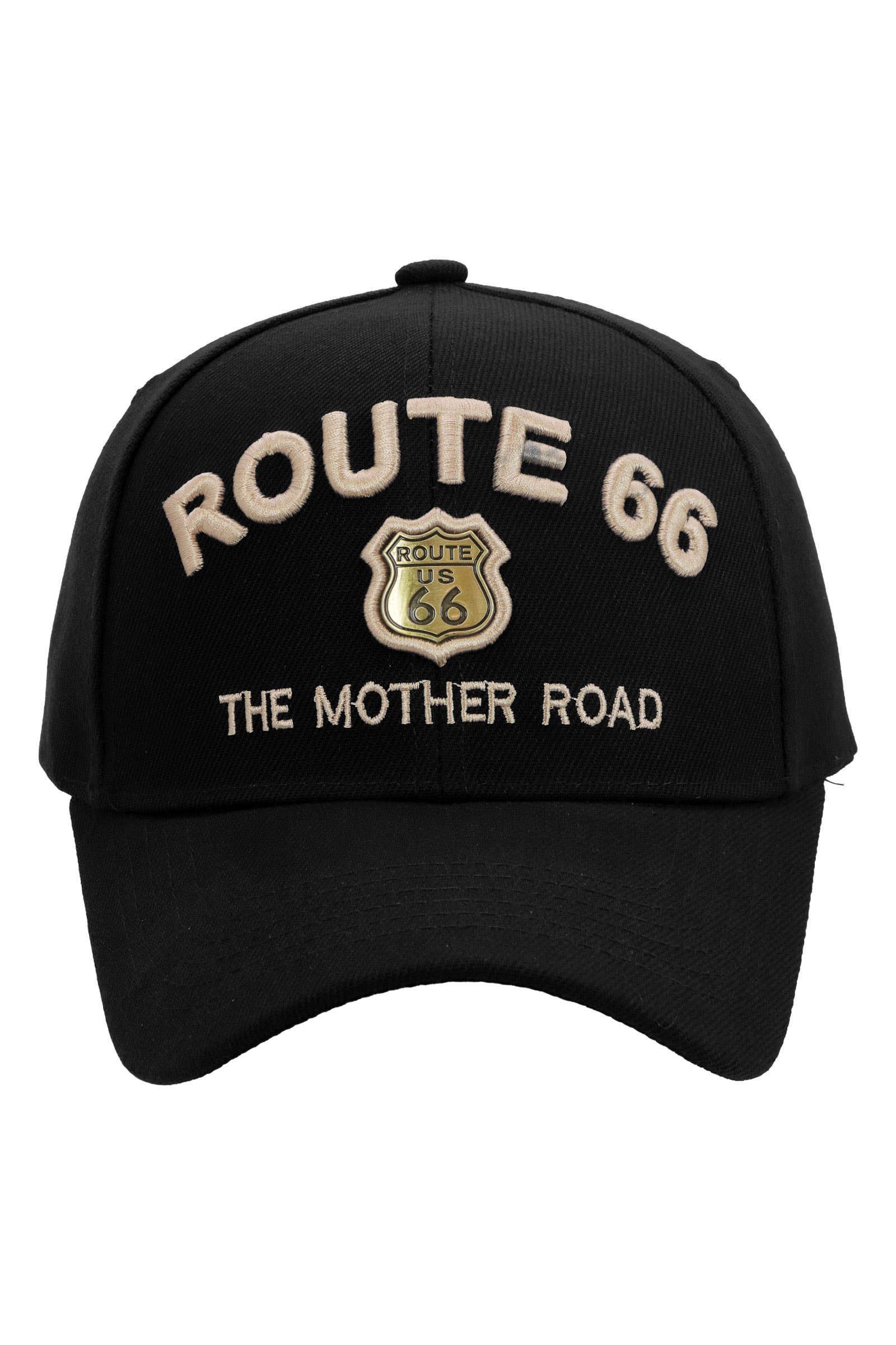 Cap Zone - Wholesale Baseball Cap - Women's - Route 66 Emblem The Mother Road Logo Baseball Cap20