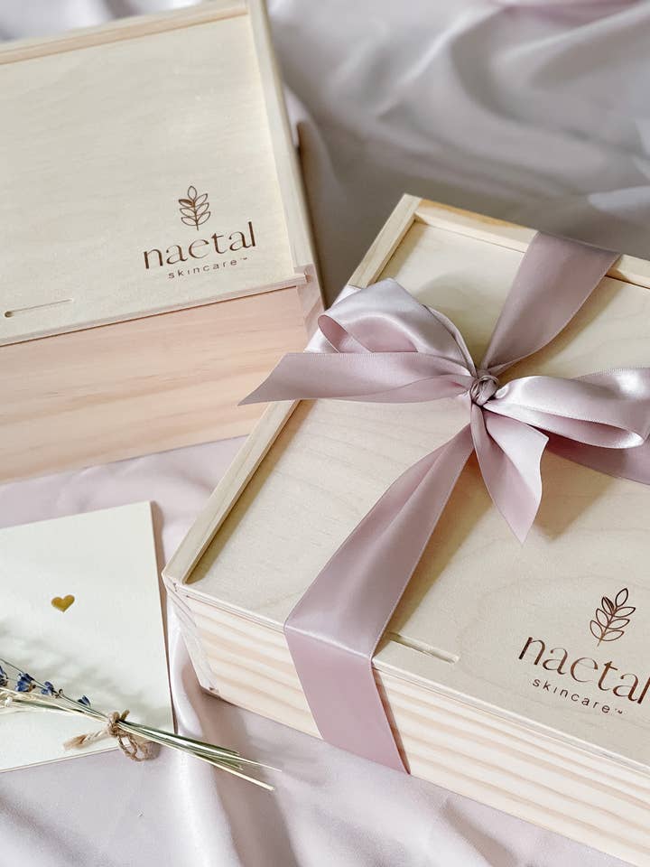 Wooden Keepsake Gift Box for wholesale by Naetal skincare