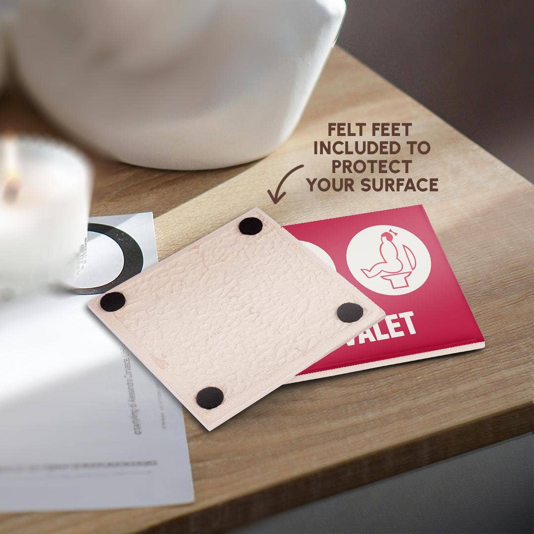 3dRose - Wholesale Coasters - 3dRose, Vintage Toilet Sign Tuvalet , Coaster3