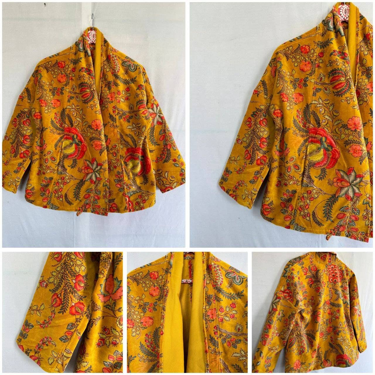 Bhawana Handicrafts - Wholesale Jacket – Women's - 5 Piece Lot, Cotton Velvet Short Jacket Style Kimono Coats0
