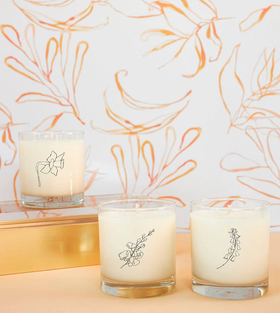 Scripted Fragrance - Wholesale Jar/Filled Candle - April Birth Flower Soy Candle9