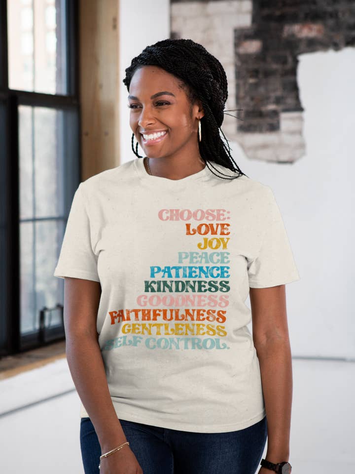 Fruit of the Spirit Unisex Eco-Cotton Tee for wholesale by GOEX Apparel