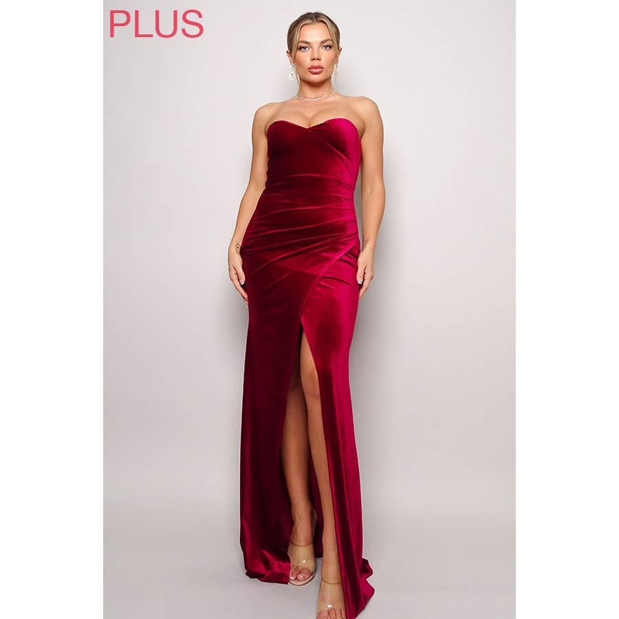 CEFIAN FASHION - Wholesale Gown - Women's - PLUS ALL YOURS SWEETHEART MAXI VELVET DRESS11
