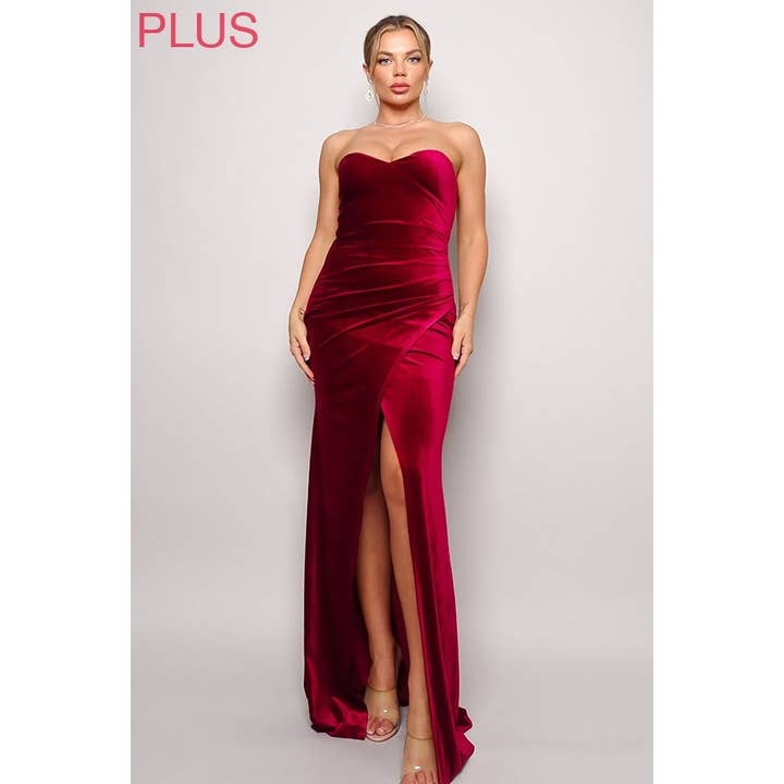CEFIAN FASHION - Wholesale Gown - Women's - PLUS ALL YOURS SWEETHEART MAXI VELVET DRESS11