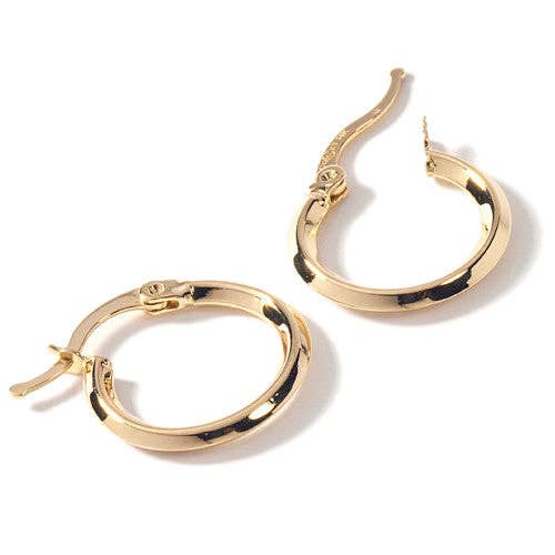 Brinco de argola de corte de faca pequena de ouro 14K por atacado de Cocky Jewellery