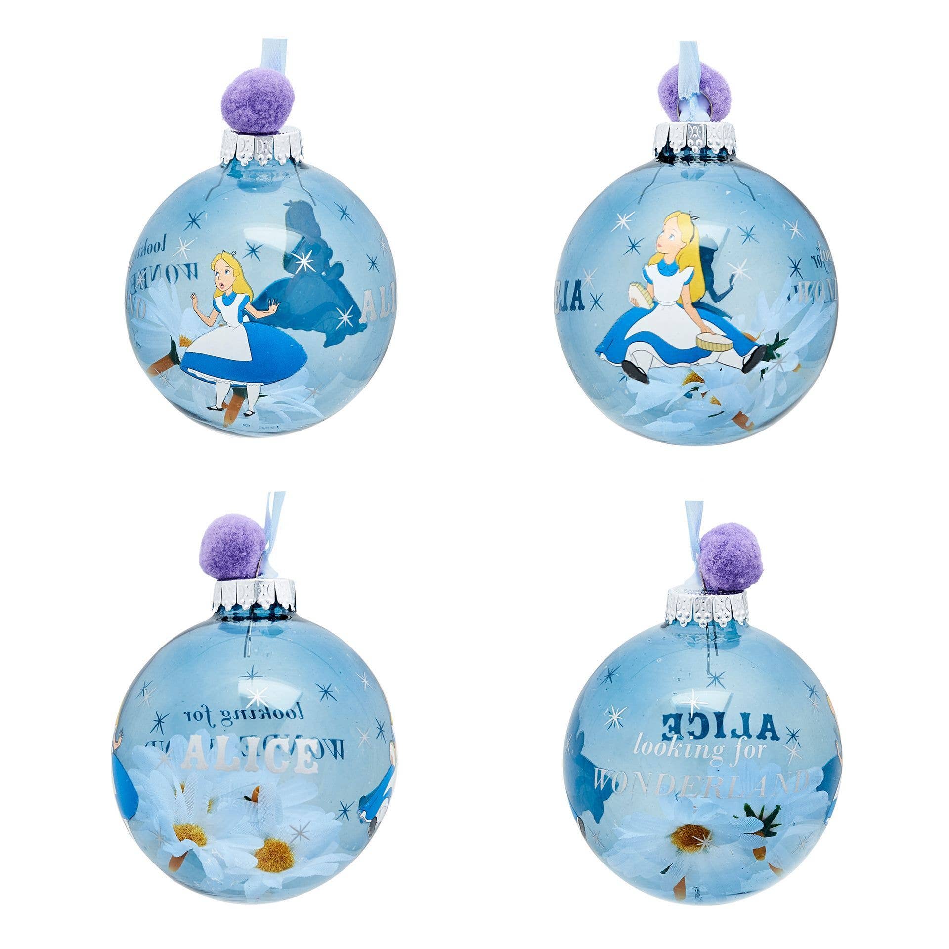 WIDDOP and Co. - Wholesale Christmas Decoration - Disney Set of 7 Baubles - Alice In Wonderland2