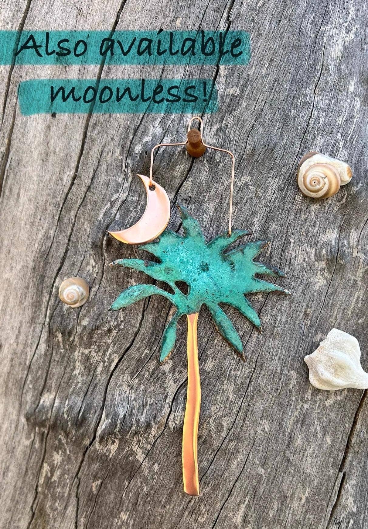 Dos Damas Designs - Vente Objets de décoration - Ornement de Noël en cuivre Palmier & Lune9