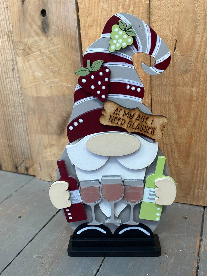 Gnome Standing Wine Home Decor, knutselpakket voor wholesale door Rustic Home Co LLC
