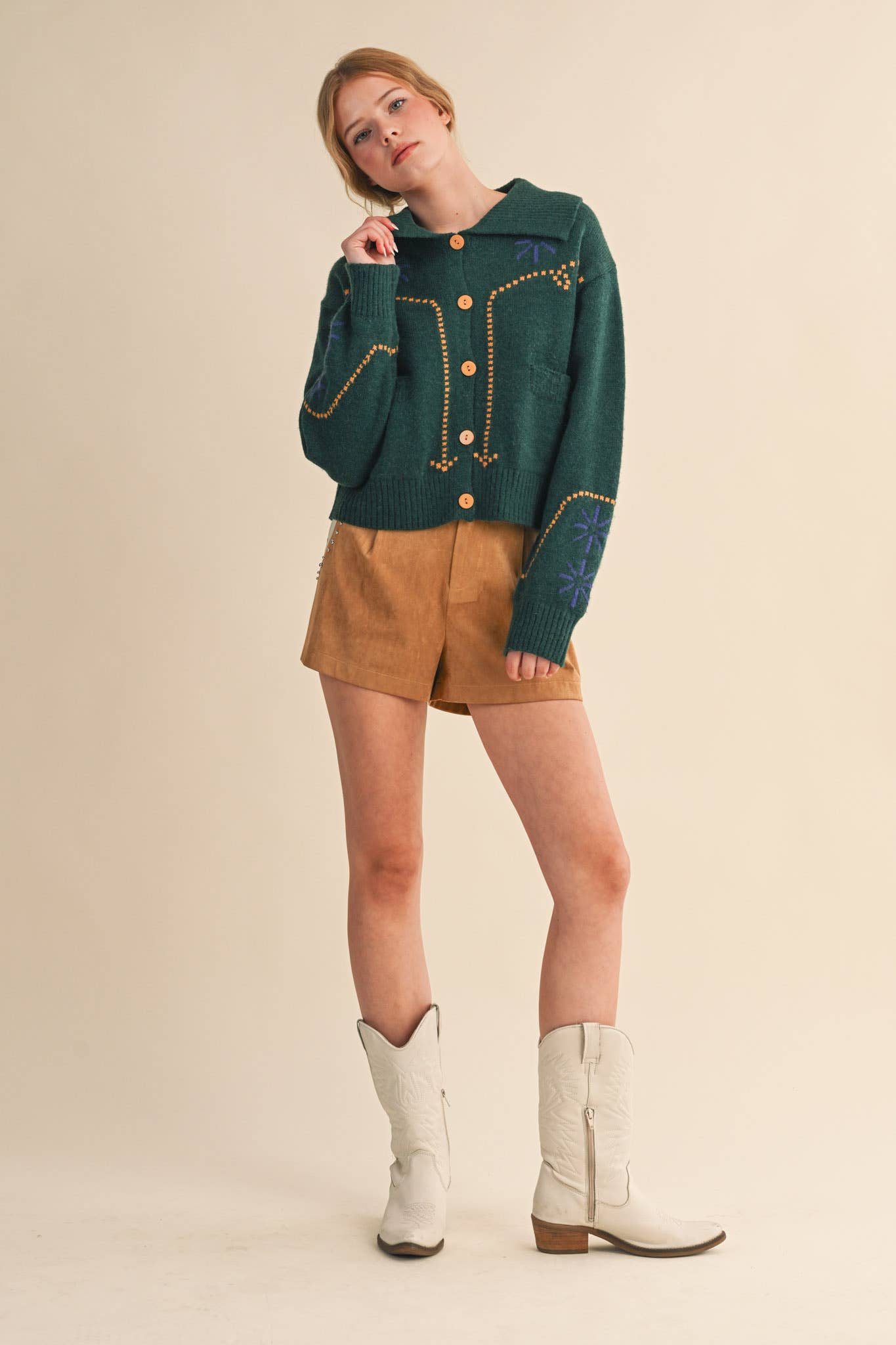 &MERCI - Wholesale Cardigan - Women's - WESTERN DESIGN SWEATER CARDIGAN MSW1121718