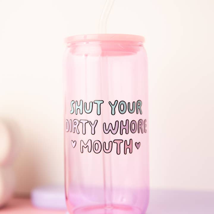 Shut your mouth Glass for wholesale by Darling Doe Designs