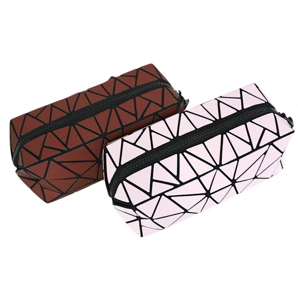 ASSORTED Geometric Triangle Pattern Makeup Pouch JB5526-14. (12PC) for wholesale on Faire13