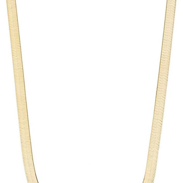 Solid Sterling Silver Yellow Gold Flashed Herringbone Necklace - 3 Lengths for wholesale by Vesa Jewels