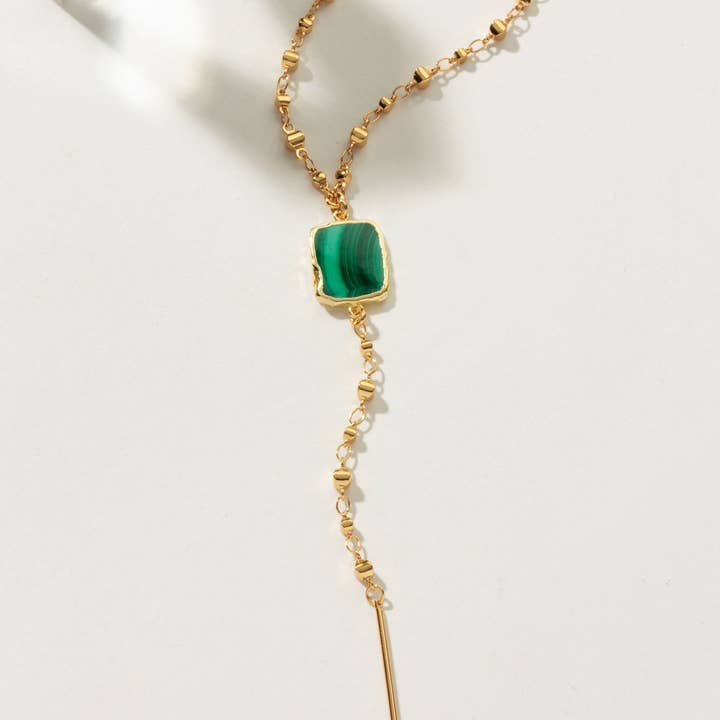 Luna Norte - Wholesale Y-Neck/Lariat Necklace - Eterno Amore Gemma Lariat Necklace - Malachite