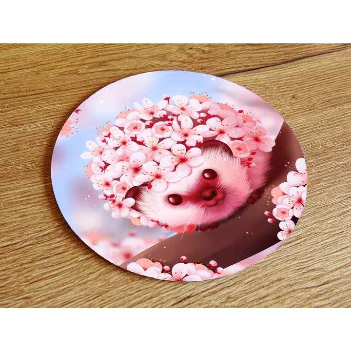 Blossom hedgehog mouse pad for wholesale by Digitaldreamcloud