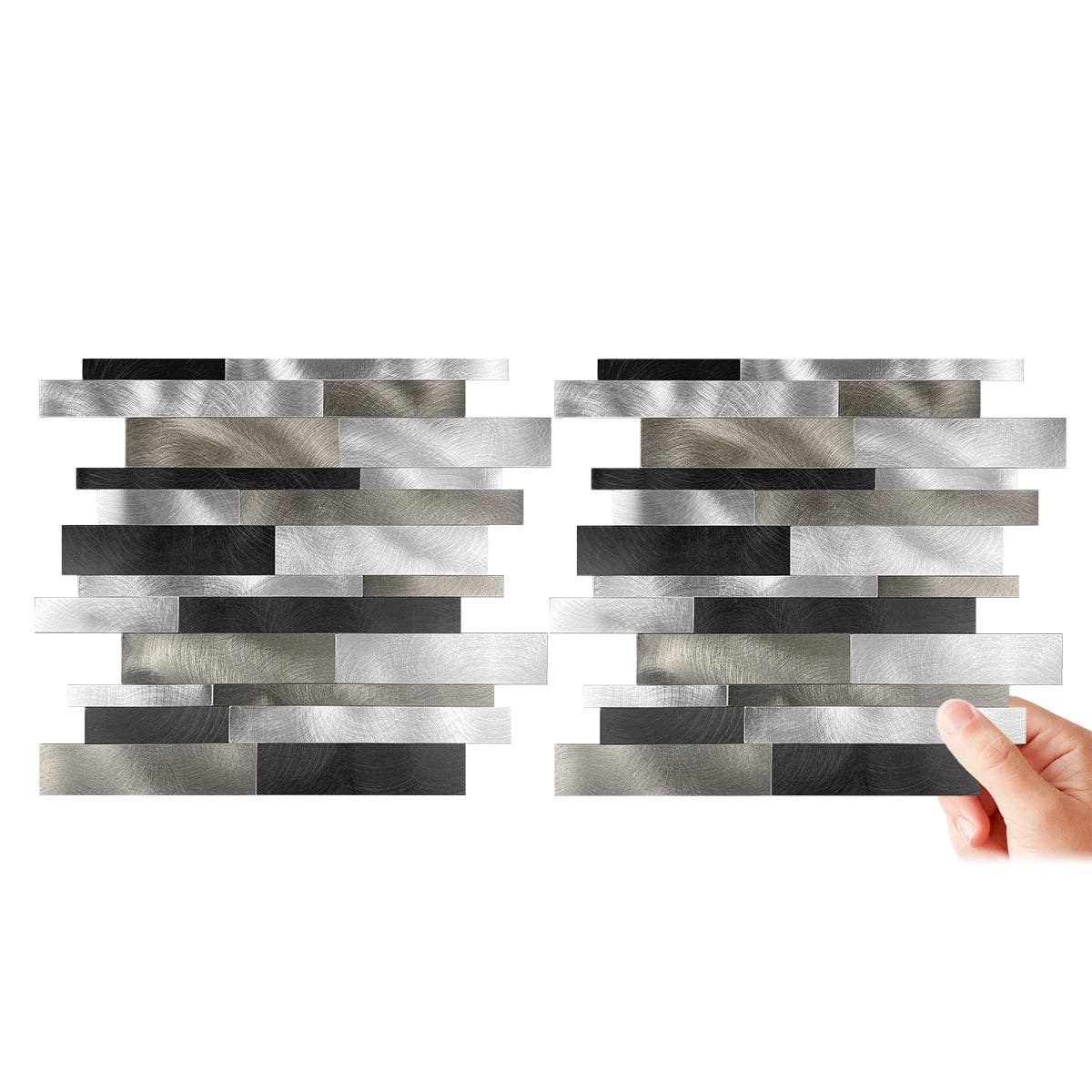 ENER-J – wholesale Wall tile – Sleek Metallic Peel & Stick Aluminum Tile Pack of 45